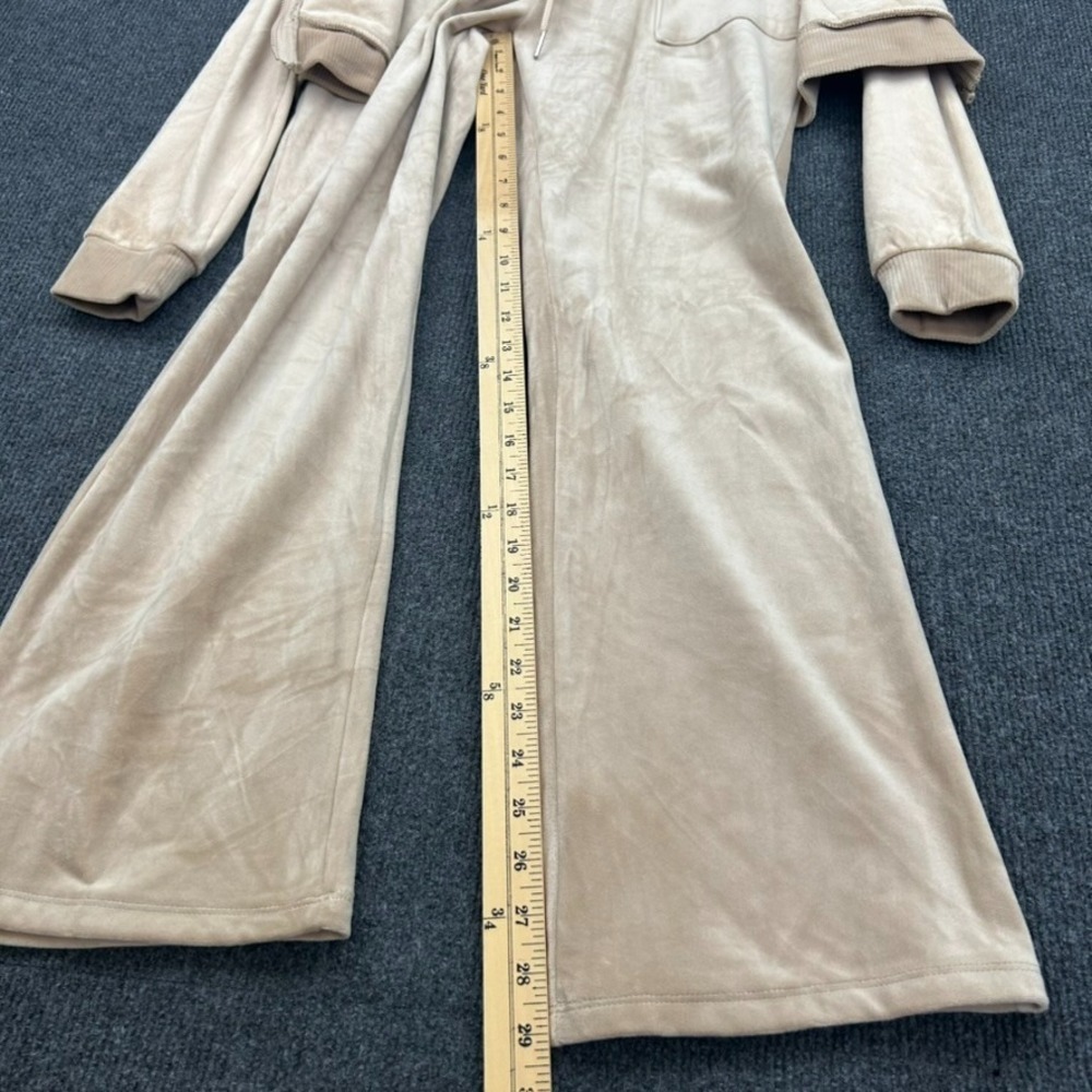 bebe Beige Velour Tracksuit Zip Up Hoodie Rhinestone 'bebe' Spell Out - Medium - Picture 14 of 16